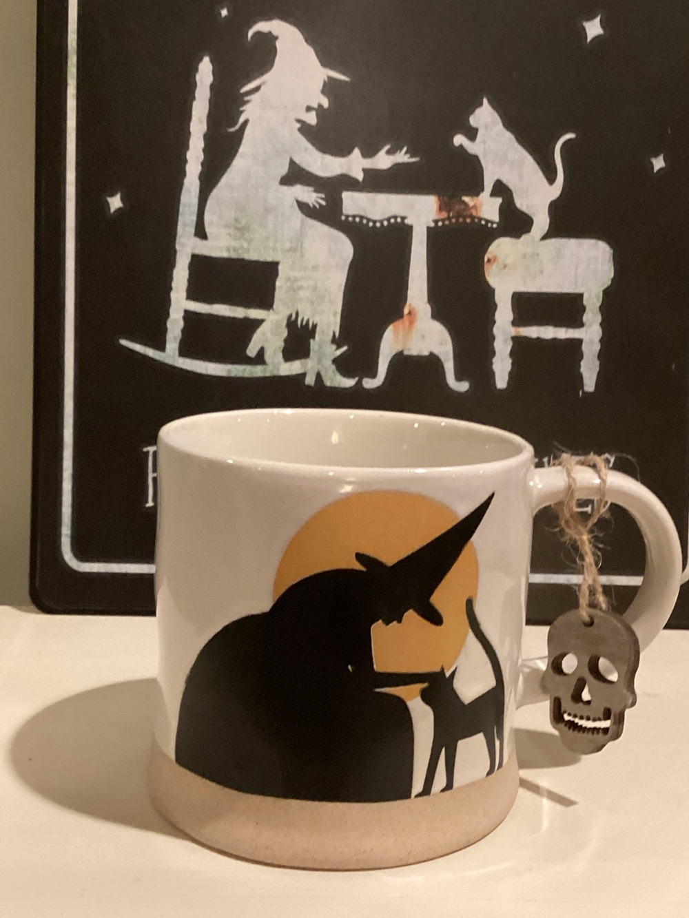 Halloween Witch & Cat Coffee Mug